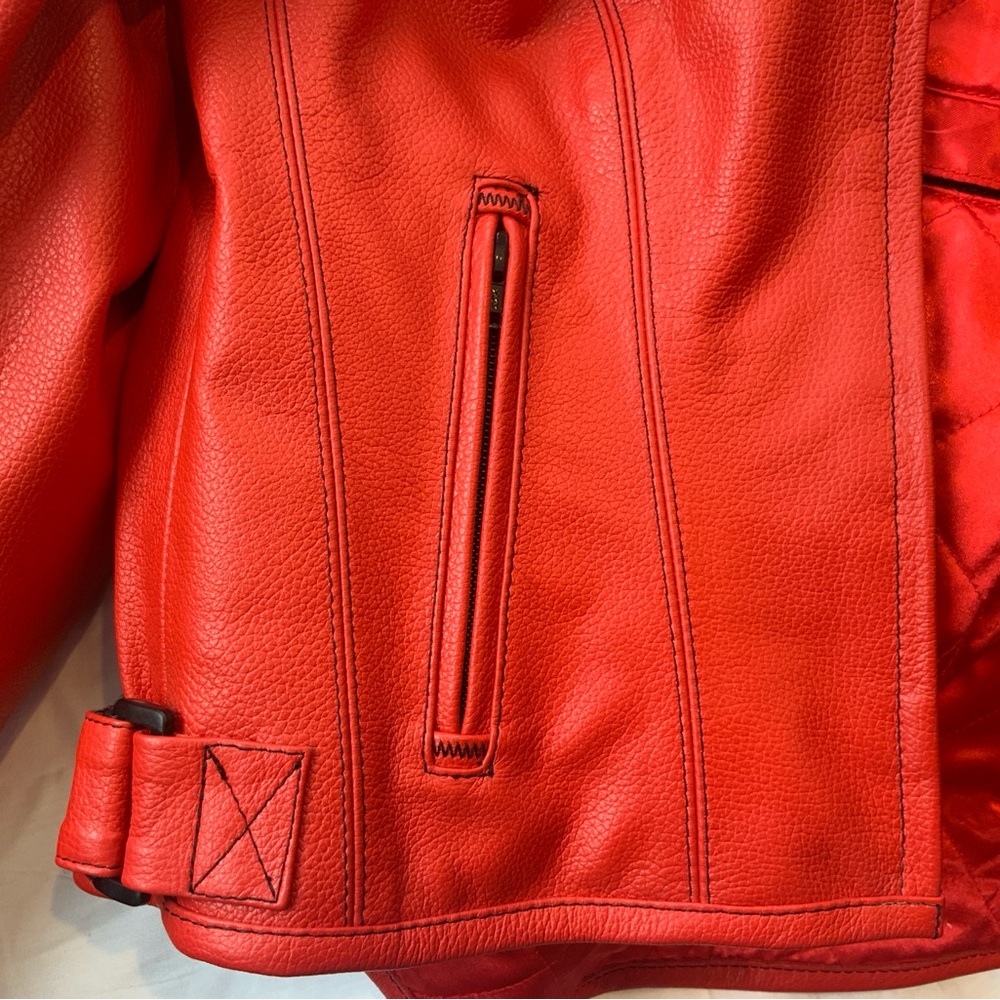 SUOMY Woman's Leather Motorcycle Jacket, Sz S, EUC - Picture 9 of 16